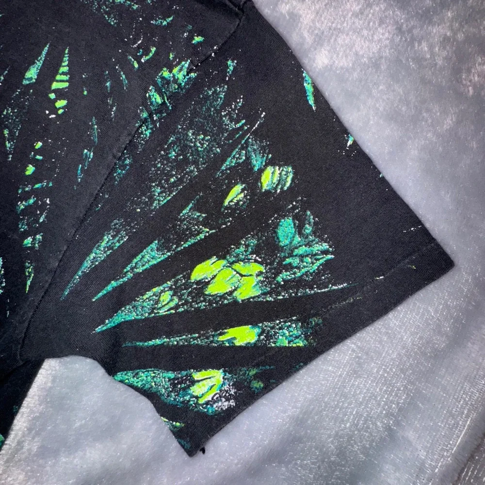 Vintage Parrot Rainforest Men's XL All Over Print Anvil Single Stitch‎ Tee USA